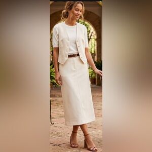 Zara Cream Maxi A-Line Skirt